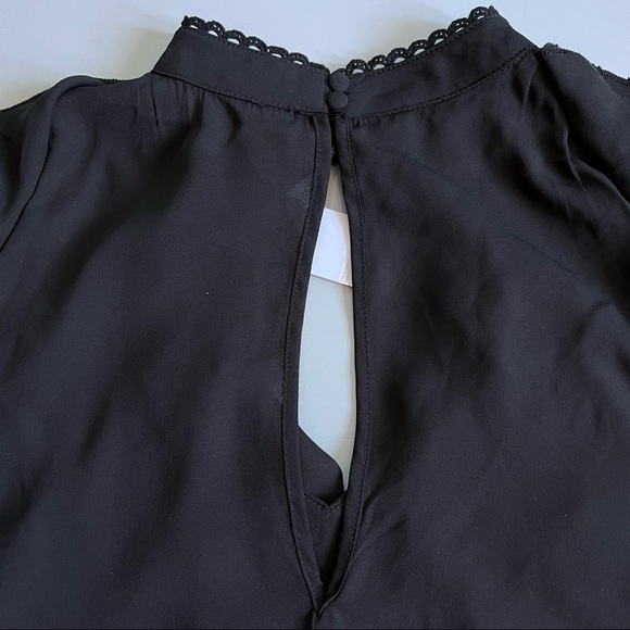 Bb Dakota Women Black Untold Ruffle Blouse  Top M - Picture 9 of 12